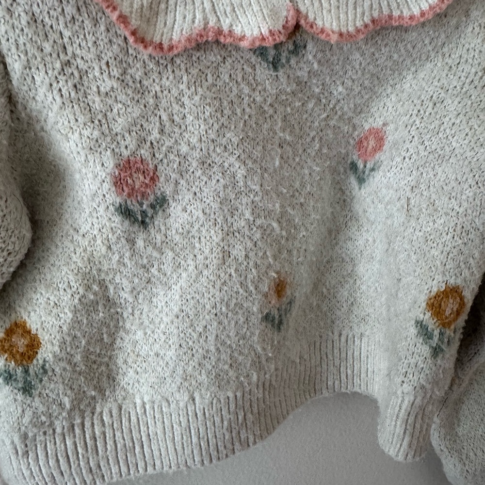 Cynthia Rowley Cream Floral Knit Sweater & Skirt Set - Picture 5 of 5